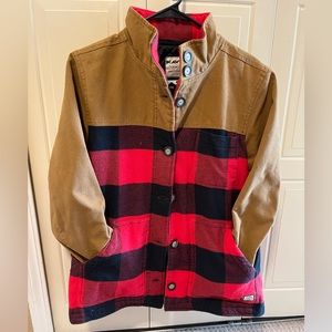 Kavu womens flannel jacket highlands size large. Red and black